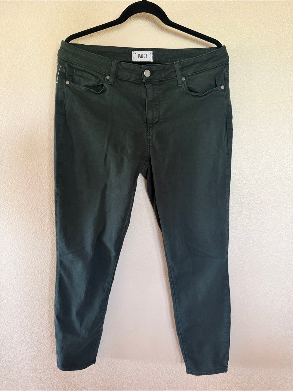PAIGE Women’s Washed Black Slim Straight Jeans